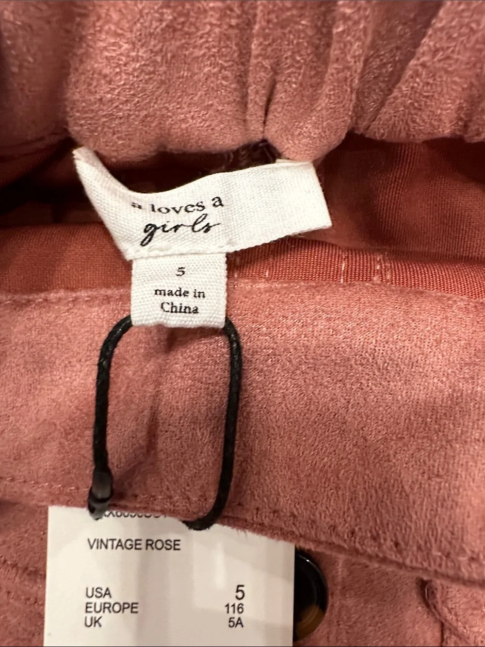 A Loves A Girl size 5 Button-Front Pocket A-Line Skirt in Dusty Rose. New